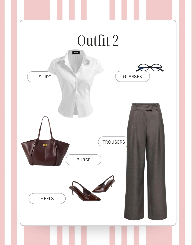 Outfit 2 — Burgundy & Slate Tailoring
