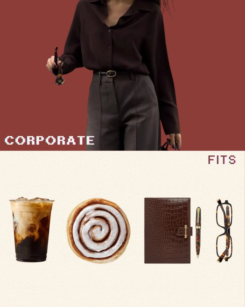 corporate baddie outfit — dark blazer and tailored trousers
